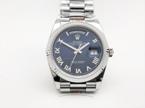 DayDate 36mm Wt 904L Flt SS/SS Blue/Rm QF VR3255