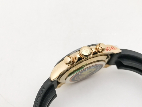 Daytona 116518 Wt YG/RU Met/Blk/Stk QF V11 SH4130