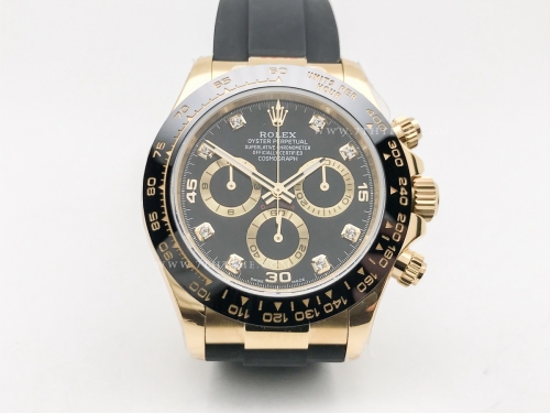 Daytona 116518 Wt YG/RU Blk/Diam QF V11 SH4130