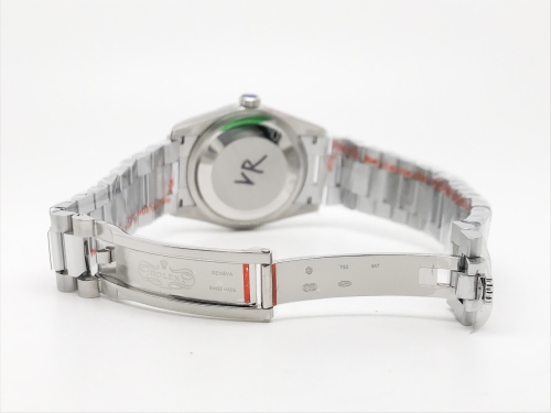 DayDate 36mm Wt 904L Flt SS/SS Blue/Dia QF VR3255