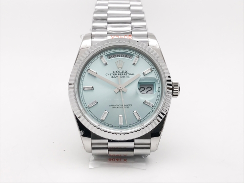 DayDate 36mm Wt 904L Flt SS/SS I-Blue/Dia QF VR3255