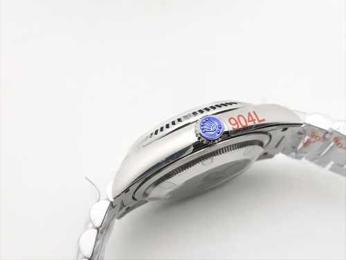 DayDate 36mm Wt 904L Flt SS/SS Grey/Dia QF VR3255