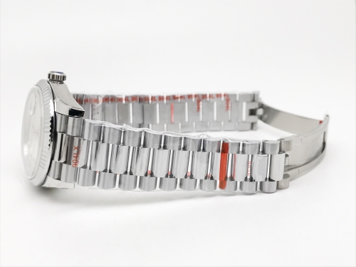 DayDate 36mm Wt 904L Flt SS/SS Silv/Dia QF VR3255