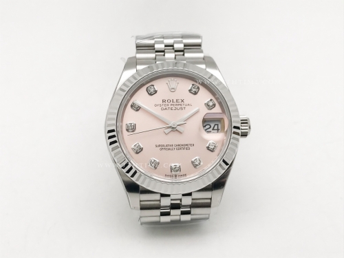 DateJust 278274 Midsize 31mm Jub Flt SS/SS Pink/Dia THB A2671