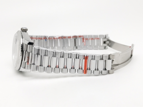 DayDate 36mm Wt 904L Flt SS/SS Blue/Dia QF VR3255