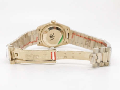 DayDate 36mm Wt 904L Flt YG/YG Silv/Rm QF VR3255