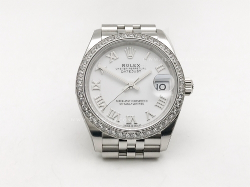 DateJust 278384RBR Midsize 31mm Jub Dia SS/SS Wht/Rm THB A2671