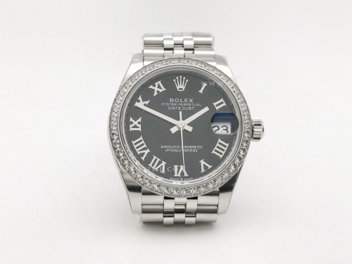 DateJust 278384RBR Midsize 31mm Jub Dia SS/SS Blk/Rm THB A2671