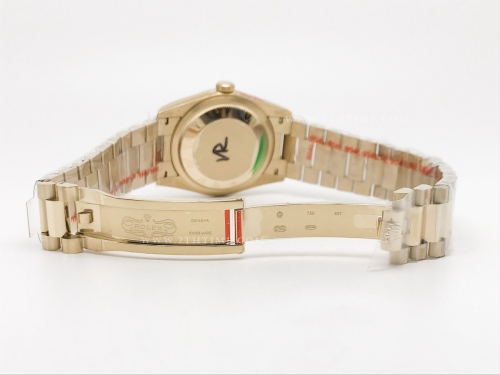 DayDate 36mm Wt 904L Flt YG/YG G-Green/Dia QF VR3255