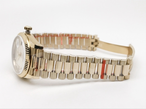 DayDate 36mm Wt 904L Flt YG/YG Silv/Dia QF VR3255