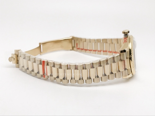 DayDate 36mm Wt 904L Flt YG/YG Silv/Dia QF VR3255