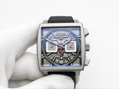 Tag Monaco Chronograph Black TI/RU Grey A8F VK63A