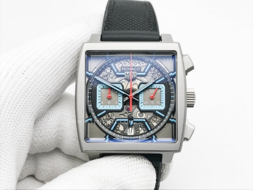 Tag Monaco Chronograph Black TI/RU Blk/Blue A8F VK63A