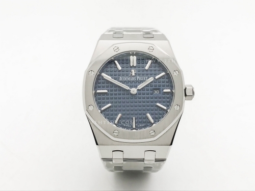 Royal Oak Ladies 67650ST 33mm SS/SS Blue/Stk ZF Sw Qtz