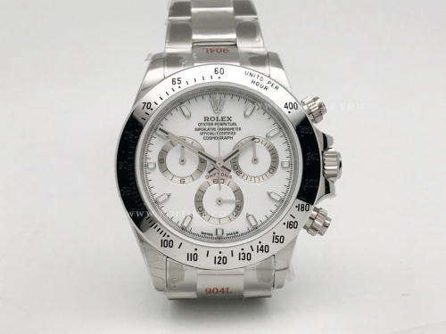 Daytona 116520 904L SS/SS Wht/Stk GMF A7750