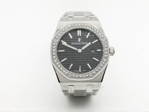Royal Oak Ladies 67651ST Dia SS/SS Blk/Stk ZF Sw Qtz