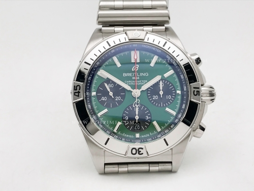 Chronomat B01 V2 SS/SS Grn/Blk/Stk TF Asia 7750