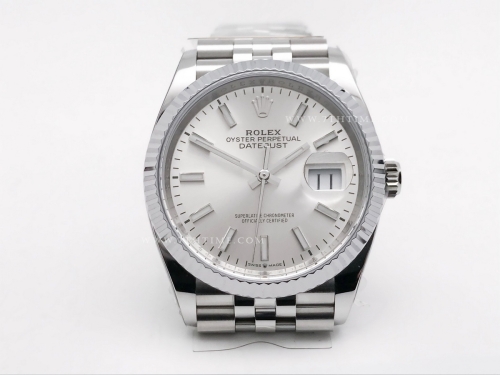 DJ 36mm Jub Flt 904L SS/SS Silv/Stk AR+ VR3235