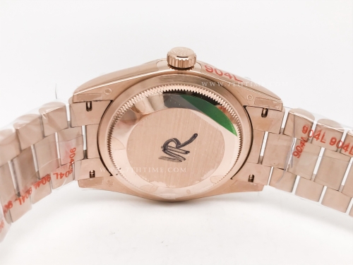 DayDate 36mm 128235 Wt 904L Flt RG/RG Grey/Stk QF VR3255