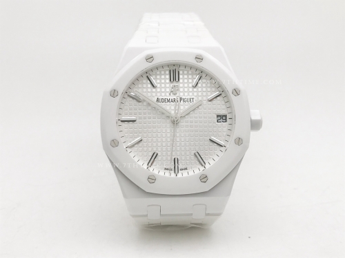 Royal Oak 41mm 15500 Wht CER/CER Silv APSF A4302
