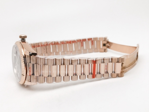 DayDate 36mm 128235 Wt 904L Flt RG/RG Brn/Dia QF VR3255