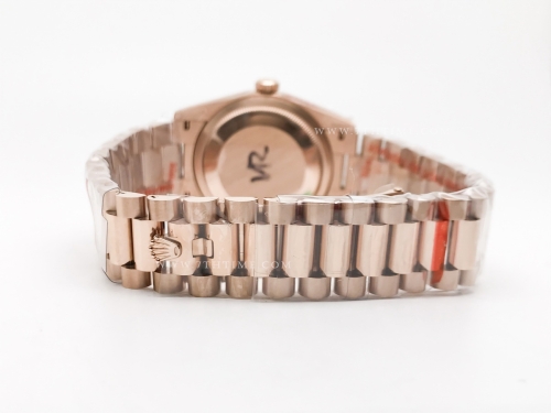 DayDate 36mm 128235 Wt 904L Flt RG/RG Brn/Dia QF VR3255