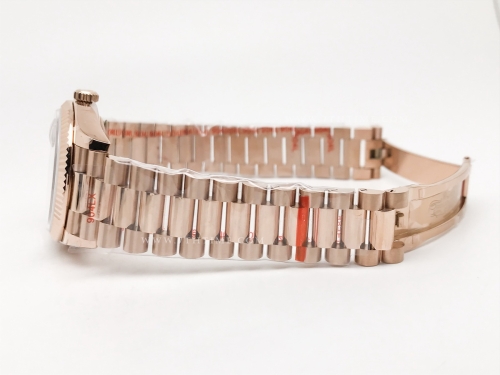 DayDate 36mm Wt 904L Flt RG/RG Grey/Dia QF VR3255