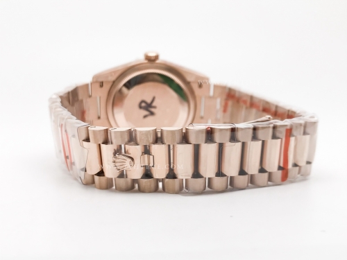 DayDate 36mm Wt 904L Flt RG/RG Grey/Dia QF VR3255