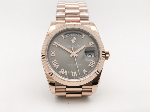 DayDate 36mm Wt 904L Flt RG/RG Grey/Rm QF VR3255