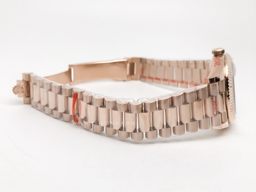 DayDate 36mm Wt 904L Flt RG/RG Brn/Rm Stk QF VR3255