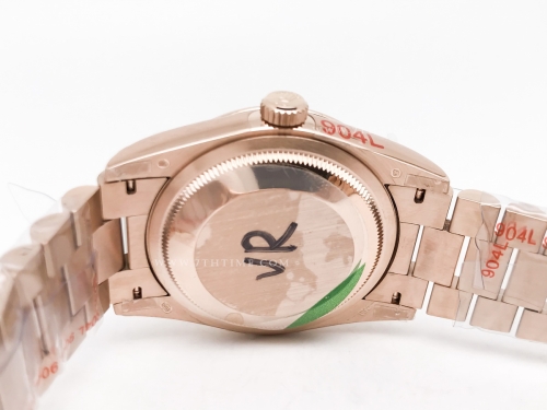 DayDate 36mm Wt 904L Flt RG/RG Brn/Rm Stk QF VR3255