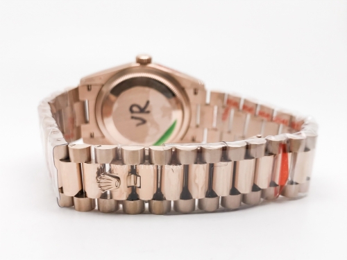 DayDate 36mm Wt 904L Flt RG/RG Brn/Rm Stk QF VR3255