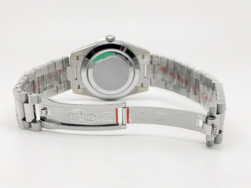 DayDate 40mm 228239 904L Flt Wt SS/SS Blk/Dia Noob A2836