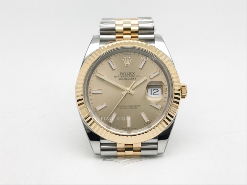 DJ2 41mm Jub Flt 904L YG/SS Gold/Stk Clean VR3235