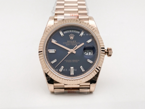 DayDate 40mm Flt 904 RG/RG Blue/Dia GMF VR3255