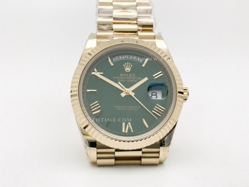 DayDate 228238 40mm 904L Flt Wt YG/YG O-Grn/Rm Noob A2836