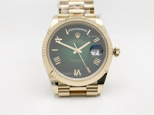 DayDate 228238 40mm 904L Flt Wt YG/YG O-Grn/Rm Noob A2836