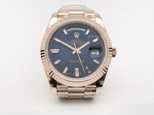 DayDate 40mm Flt RG/RG Blue/Dia BPF A2836