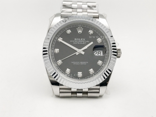 DJ2 126334 41mm Jub Flt 904L SS/SS Blk/Dia JQF VR3235