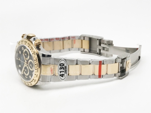 Daytona 116503 904L Wt YG/SS Blk/Dia QF SH4130