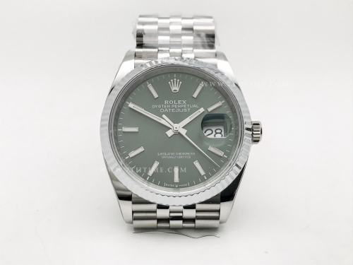 DJ 126234 36mm Jub Flt 904L SS/SS Grn/Stk JQF VR3235