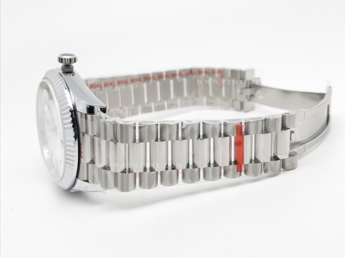 DayDate 40mm 904L Flt SS/SS Wht/Stk GMF A2836