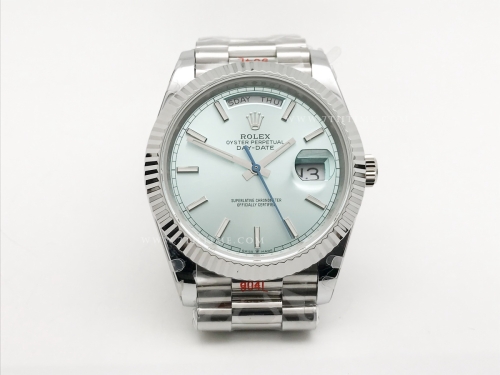 DayDate 40mm 904L Flt SS/SS I-Blue/Stk GMF A2836