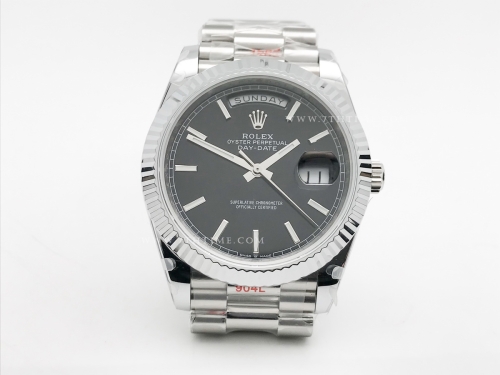 DayDate 40mm 904L Flt SS/SS Blk/Stk GMF A2836