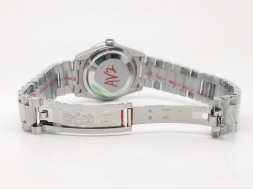 DayDate 128399TBR 36mm Wt 904L Dia SS/SS Wht/Rm GMF A2836