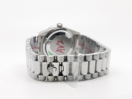 DayDate 128399TBR 36mm Wt 904L Dia SS/SS Wht/Rm GMF A2836