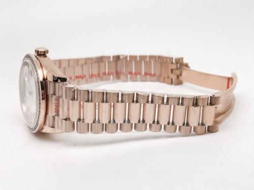 DayDate 128395TBR 36mm Wt 904L Dia RG/RG M-Wht/Dia GMF A2836