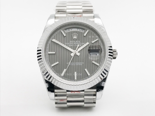 DayDate 40mm 904L Flt SS/SS S-Grey/Stk GMF A2836