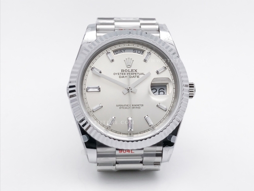 DayDate 40mm 904L Flt SS/SS Silv/Dia GMF A2836