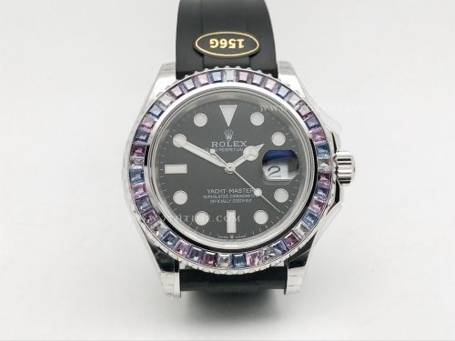 YachtMaster 126679 40mm Wt Dia SS/RU Blk KF VR3235